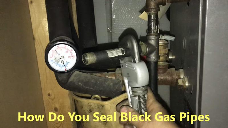 installing black gas pipe
