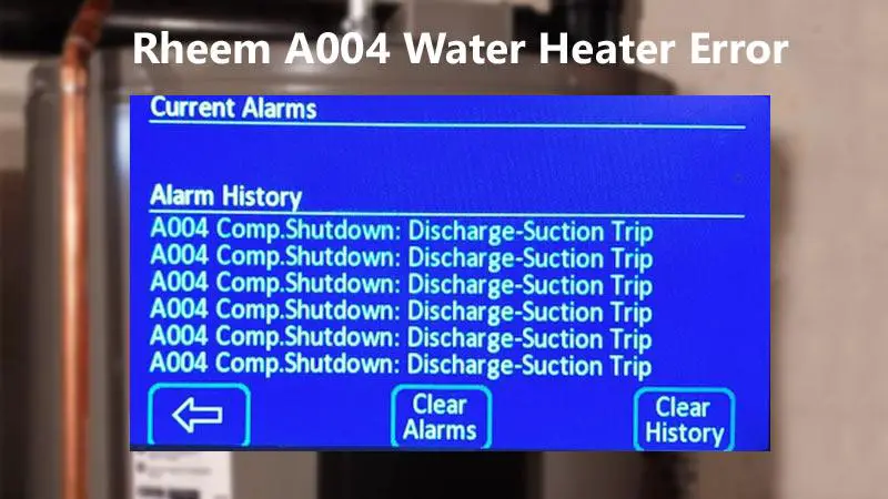 Rheem A004 Water Heater Error