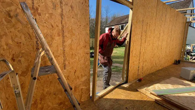 hinged shed ramp frame on door