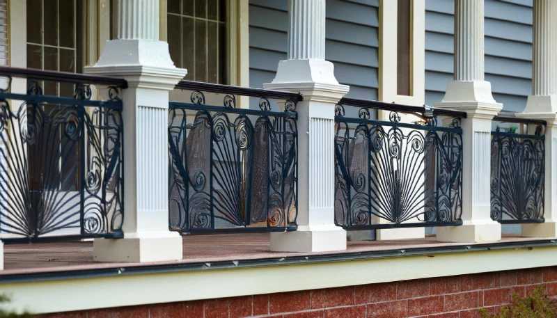 Wrought iron porch columns