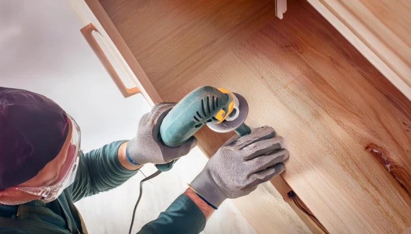 sanding under cabinets