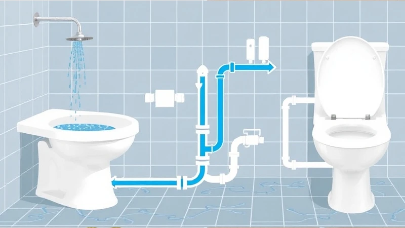 shower drain to toilet connection