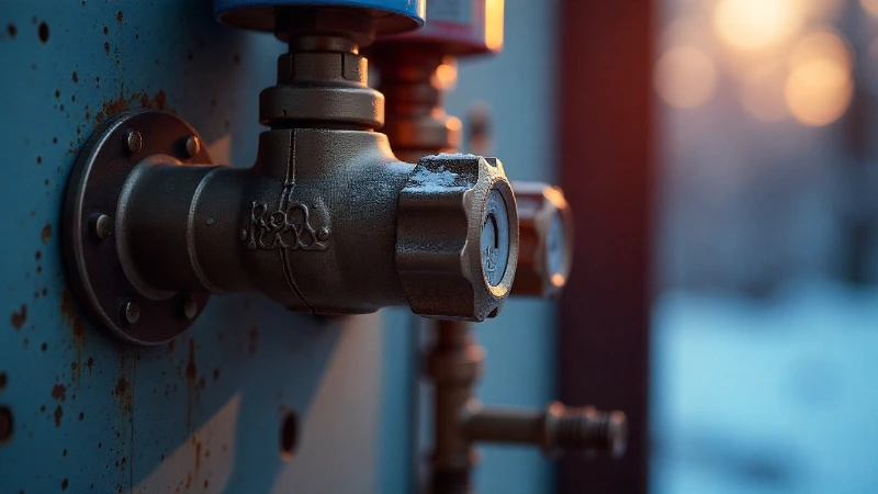 A close-up view of a Richmond water heater gas valve with control knobs and connection points, highlighting potential problem areas.