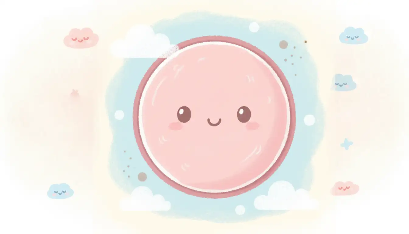 A close-up of a round, pink, P100 particulate filter for a respirator mask, shown against a neutral background.