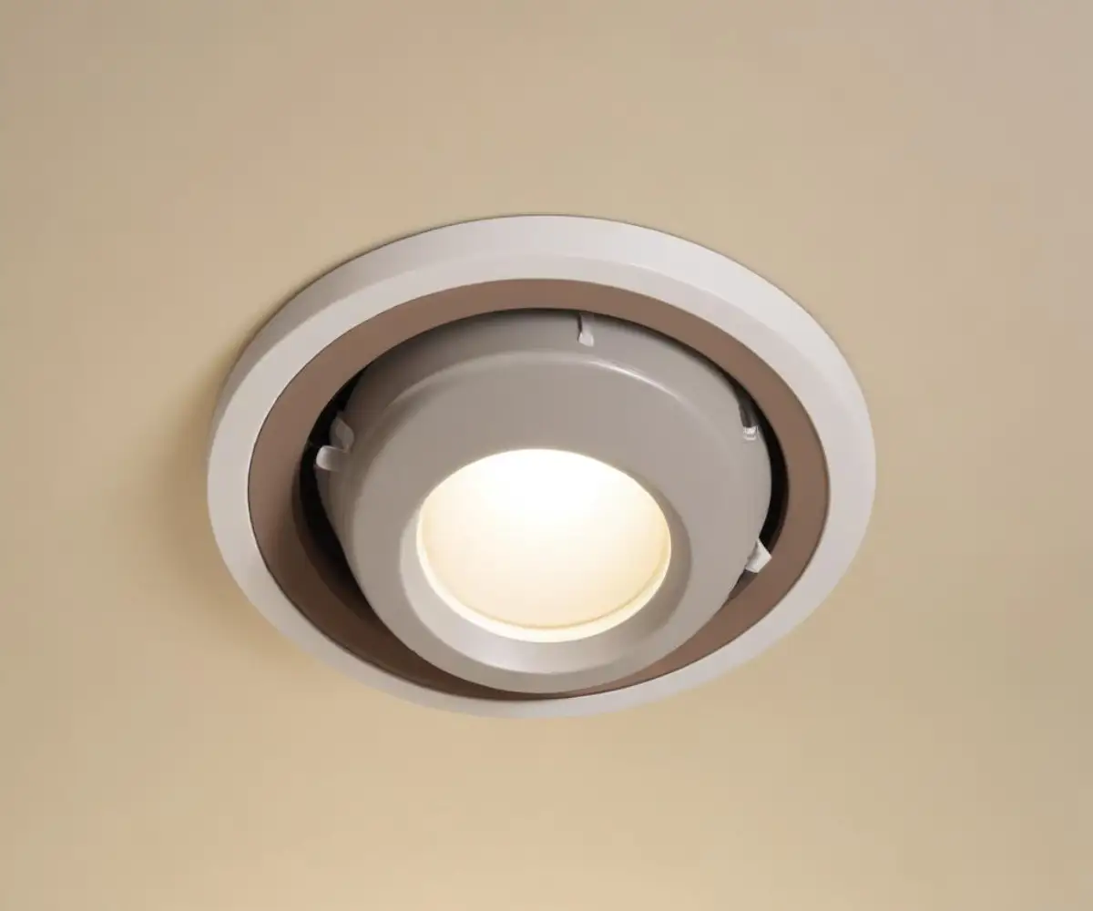 A 4.5-inch white LED recessed light retrofit kit against a solid, neutral-colored background.