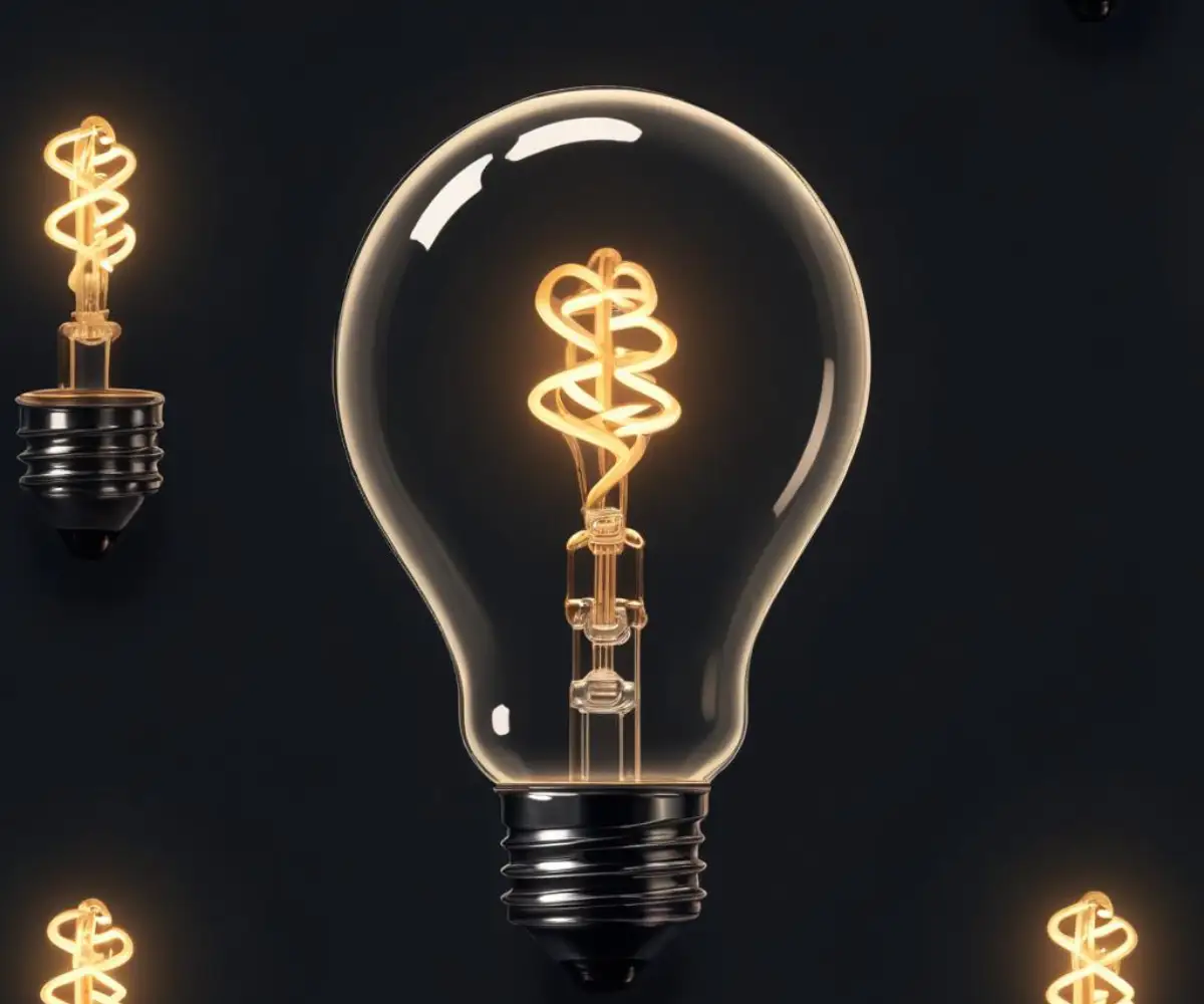 An energy efficient LED lightbulb glowing brightly against a plain, dark background, symbolizing electricity and power consumption.