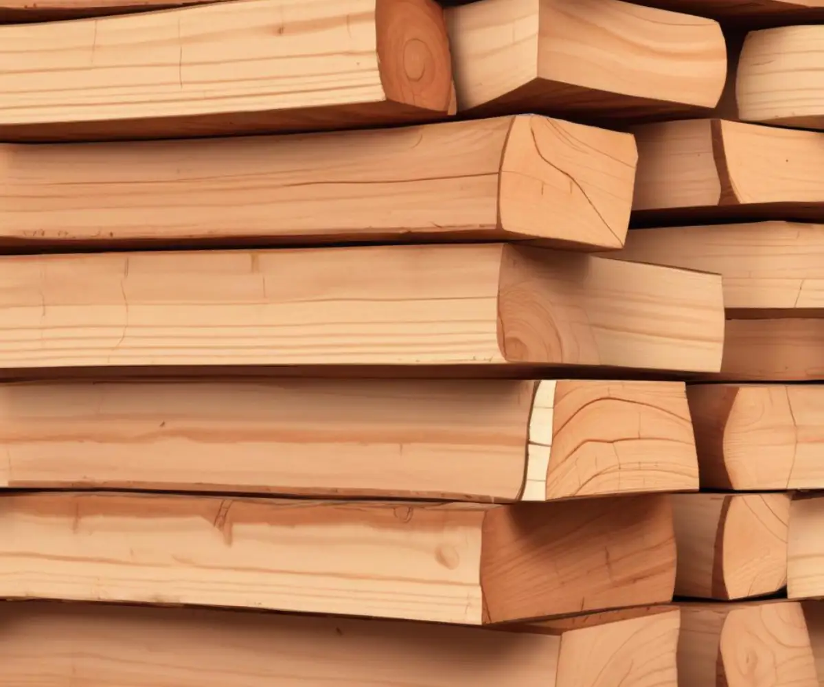 A stack of freshly cut 5/8 inch thick lumber boards, showcasing the wood grain and uniform thickness.