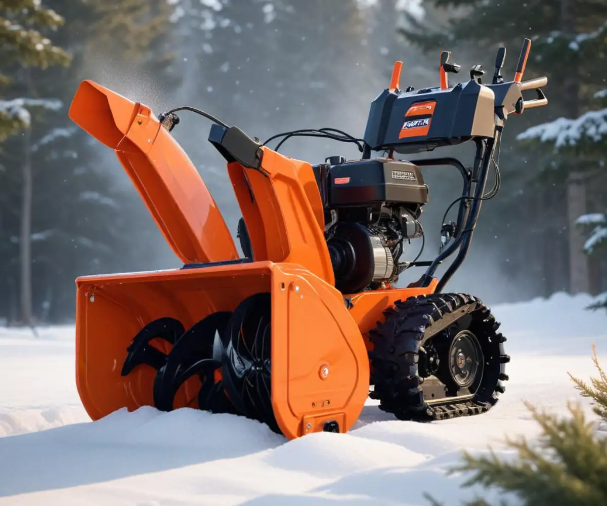 An orange and black Ariens 7524 two-stage gas snowblower shown from a three-quarter angle on a white background.