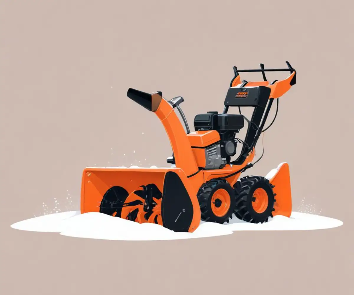 An orange and black Ariens ST1236 two-stage snowblower on a clean, solid background.