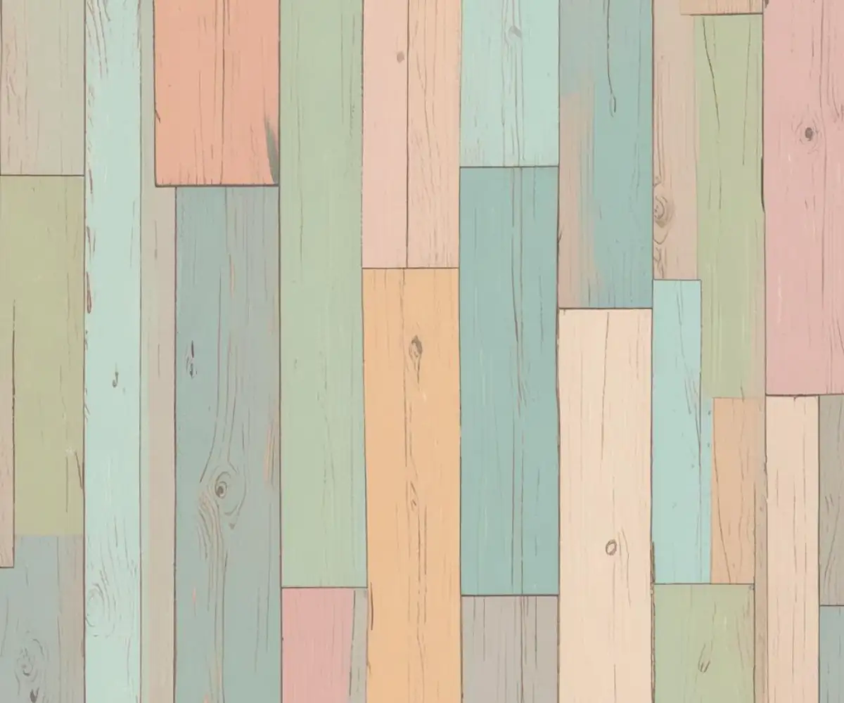 Close-up of stained and damaged wooden subflooring.