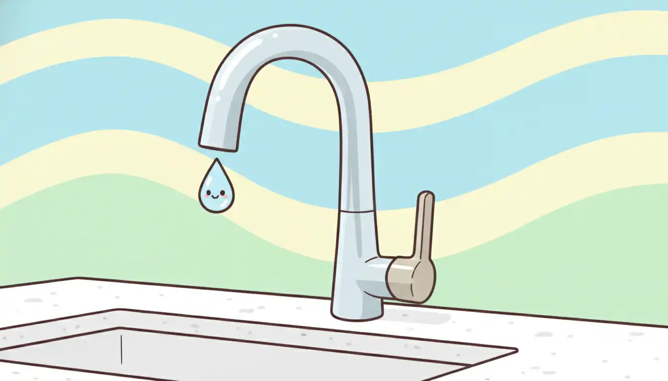 A sleek, modern chrome gooseneck faucet with a brushed nickel lever handle installed on a white quartz countertop.