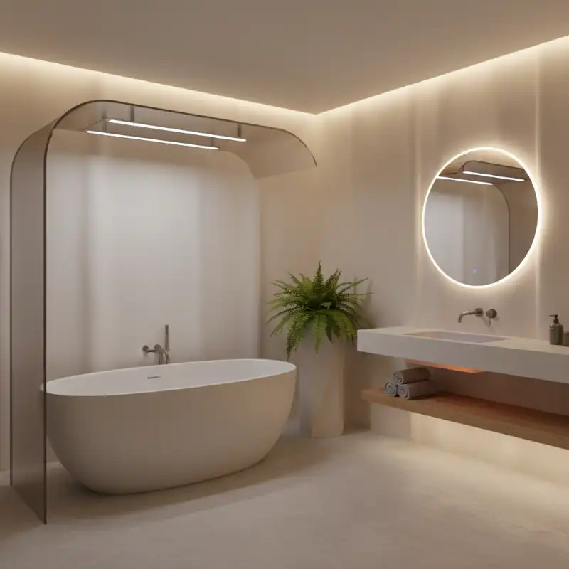 A modern bathroom with futuristic look