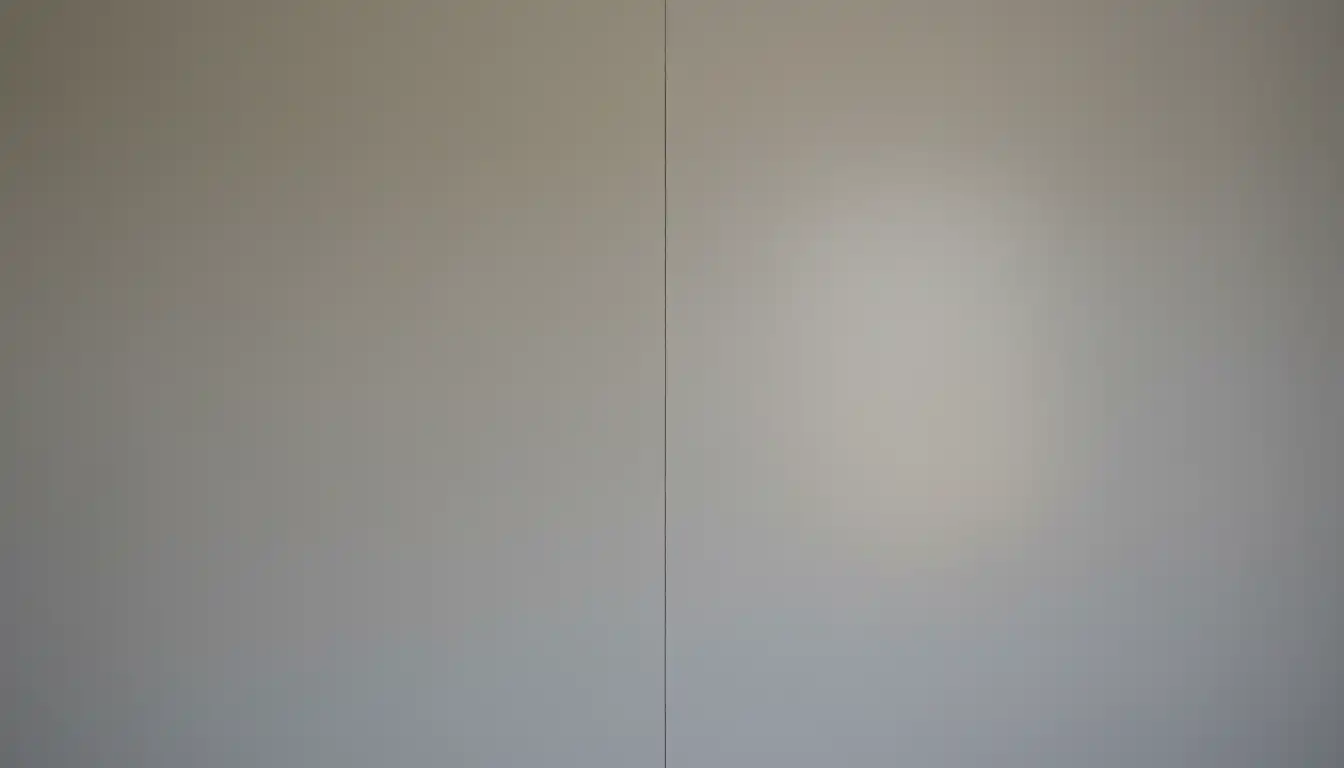 Side-by-side comparison of a smooth matte paint finish and a slightly reflective satin paint finish on a wall.