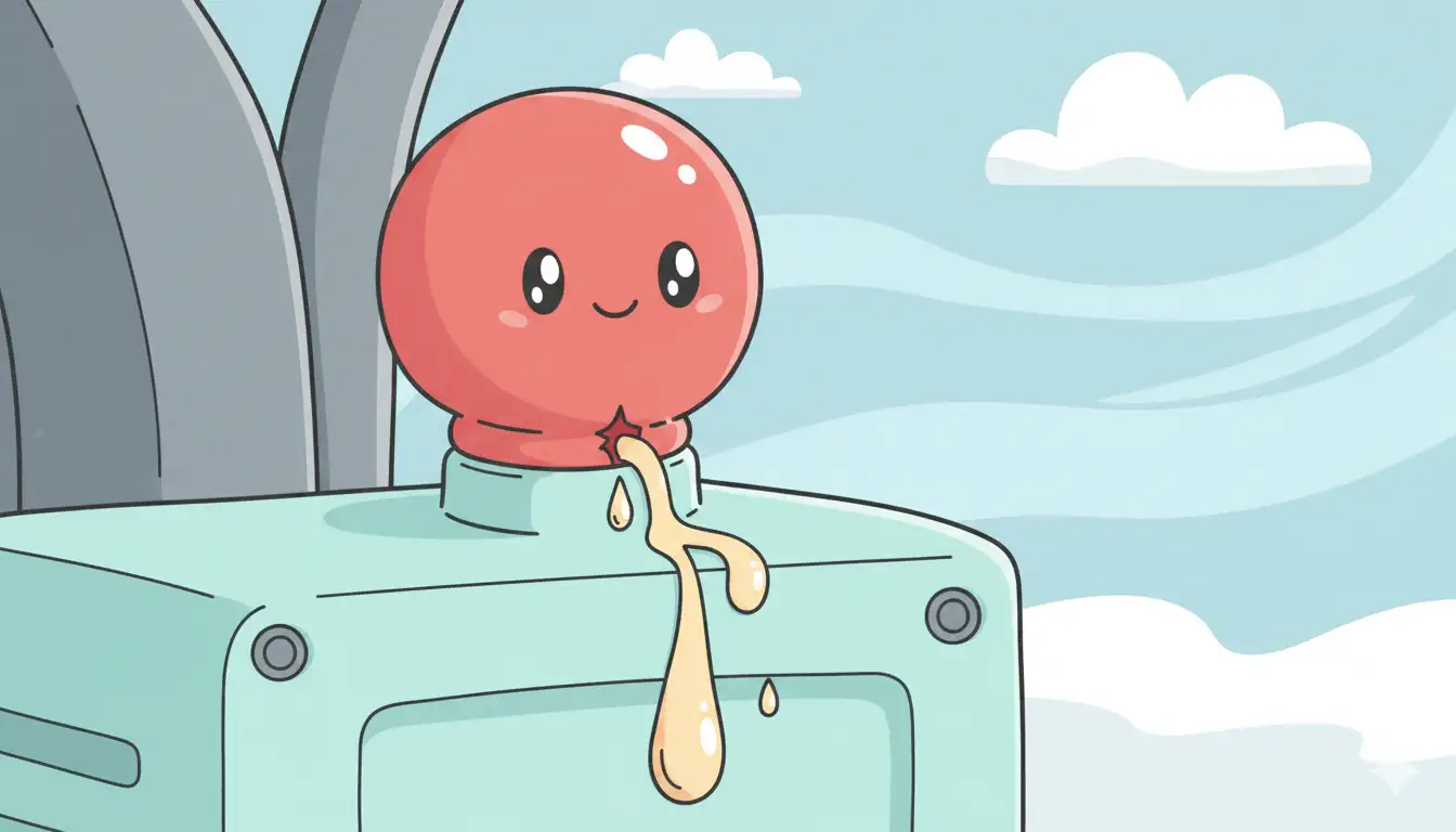 A close-up view of a red, rubber primer bulb on the side of a snowblower's engine casing.