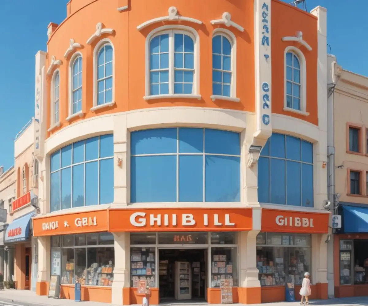 Orange and white facade of a large hardware retail store under a clear blue sky.