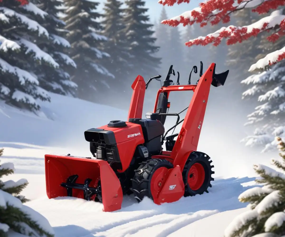 A red and black Honda HS928 two-stage snow blower on a clean, white background.