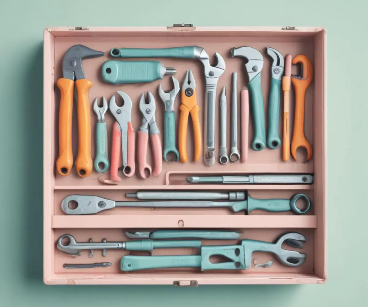 A set of professional automotive repair tools neatly arranged in a toolbox drawer.
