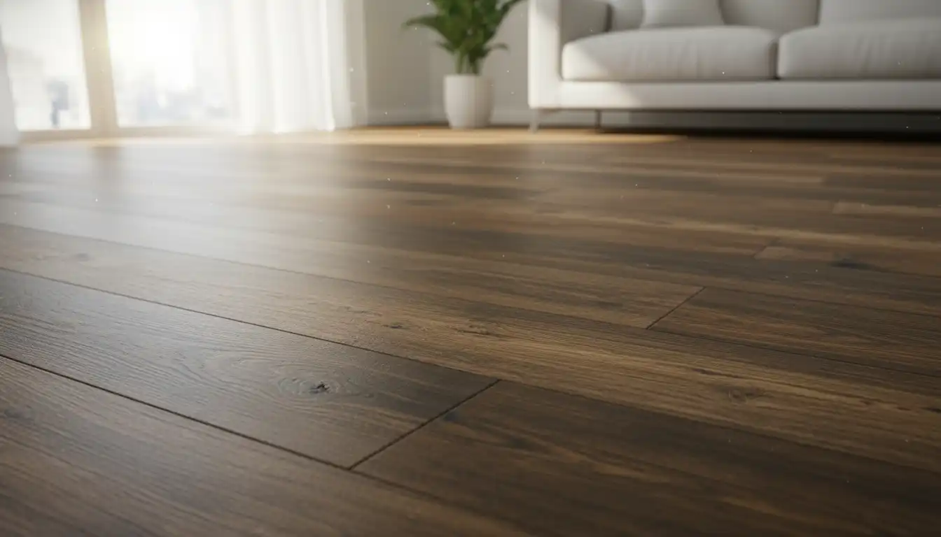 Luxury vinyl plank flooring with a realistic, textured wood grain finish.