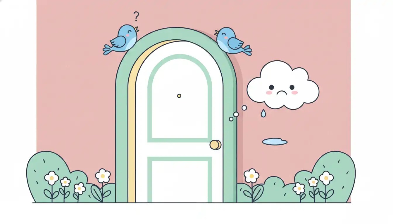 Close-up of an exterior door frame with limited mounting surface for a storm door.