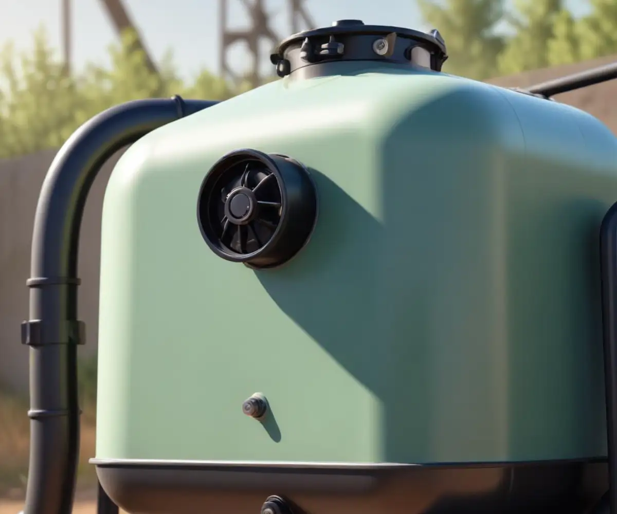 A close-up of a small engine gas tank with a focus on the black plastic vent tube assembly against a clean, uncluttered background.