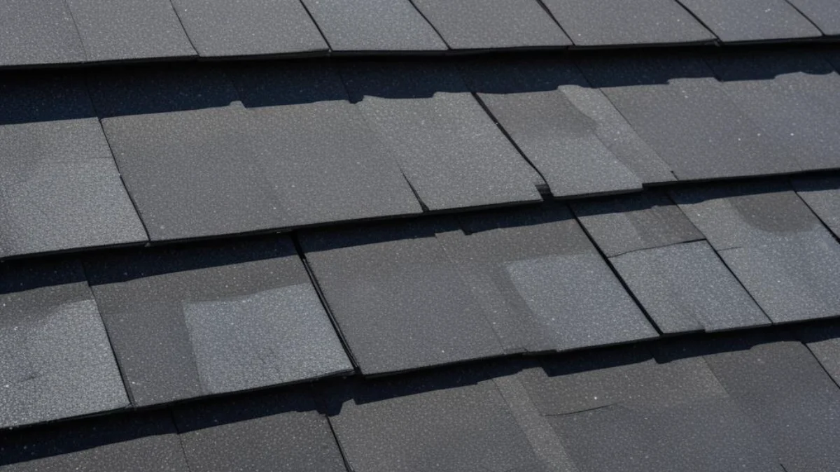 Rainwater beading on the dark shingles of a newly installed asphalt roof.