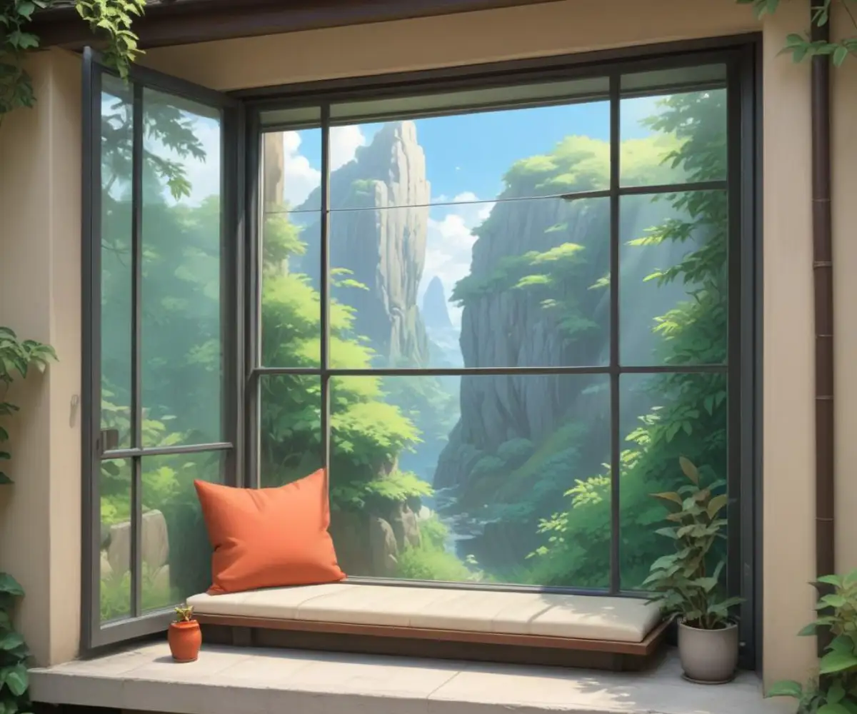 A modern glass skycove window nook with a built-in bench, extending from the exterior wall of a house.