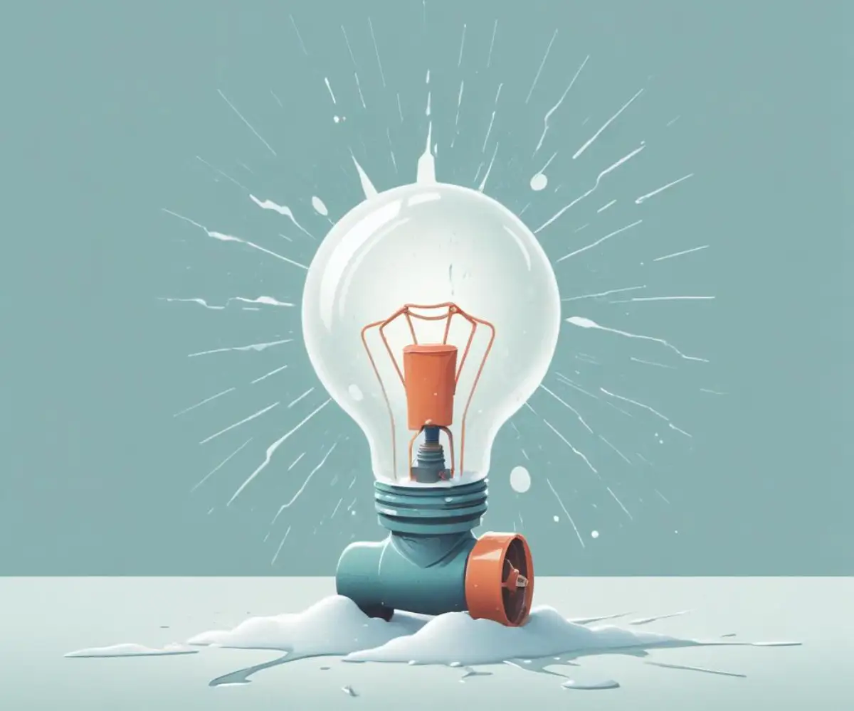 Close-up view of a cracked and leaking snowblower primer bulb.