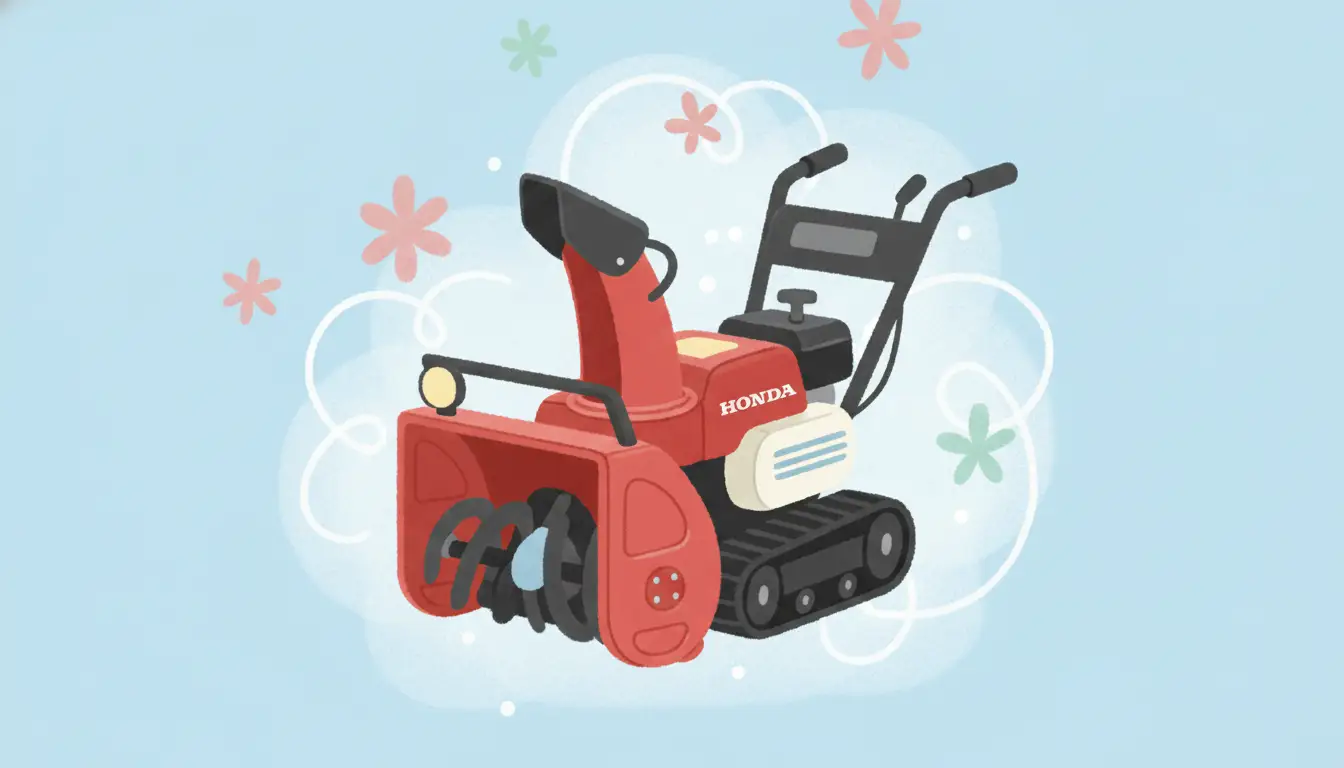 A red, two-stage gas snow blower with a large steel auger and chute, set against a plain background.