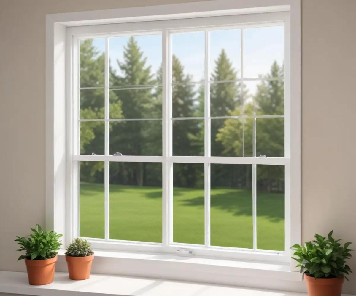 A white vinyl universal window mullion kit with installation hardware on a flat surface.