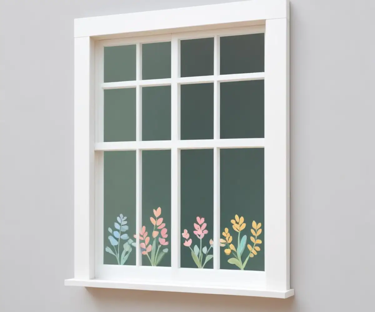 A custom acrylic window insert with a white frame fitted snugly inside an existing wooden window sash to improve insulation.